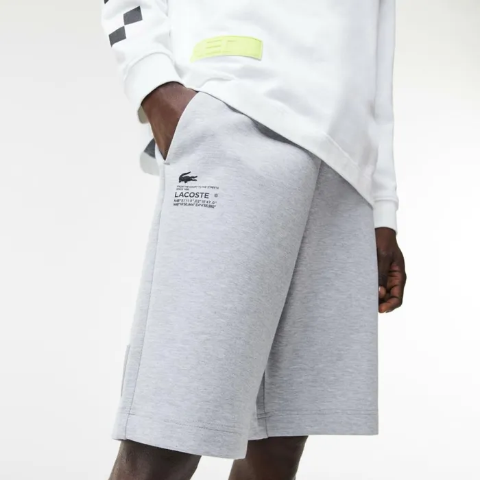 Shorts and Swim Men Lacoste Men039s Reflective Print Shorts Grey Chine Cca