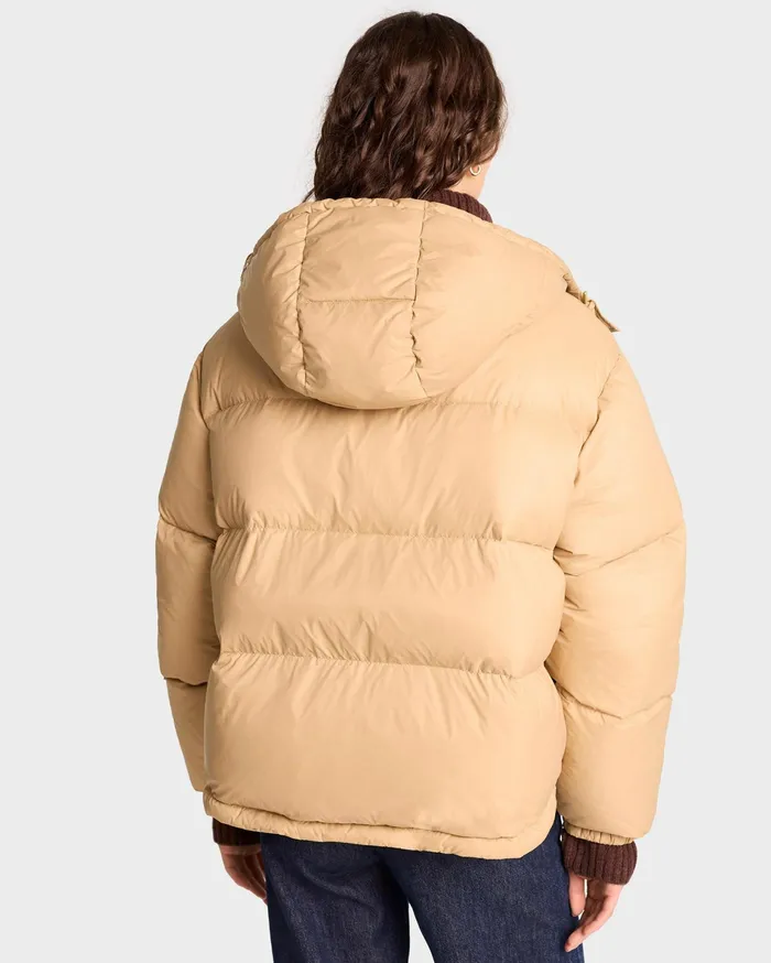 Sporty and Rich Coats Women Crown Puffer Jacket 8211 Beige