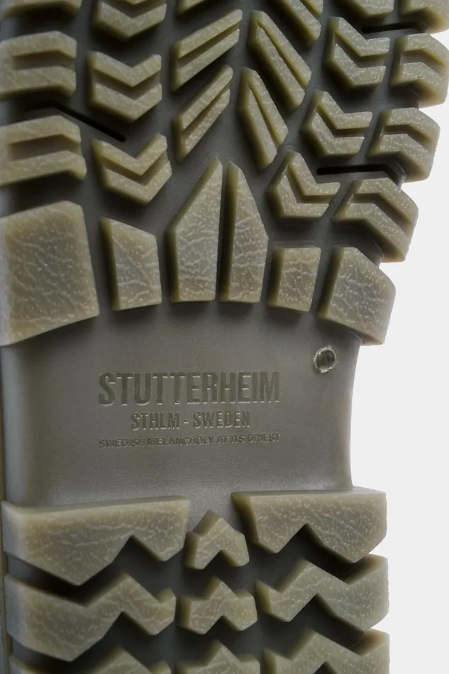 Stutterheim Patrol Boot Leather Green Women Lace Up Boots