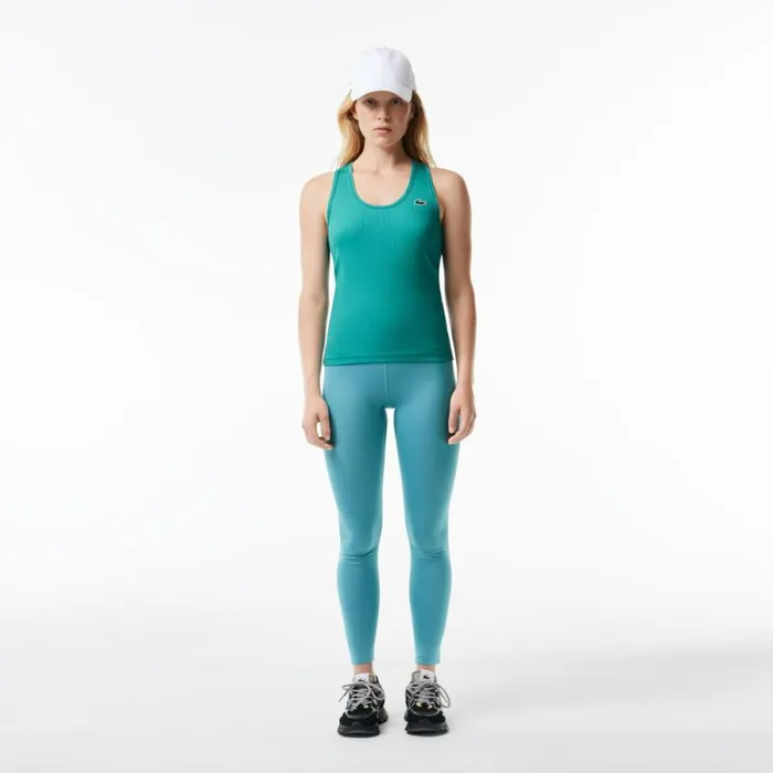 TShirts and Tops Women Lacoste Womens Sport Slim Fit Ribbed Tank Blue Si0
