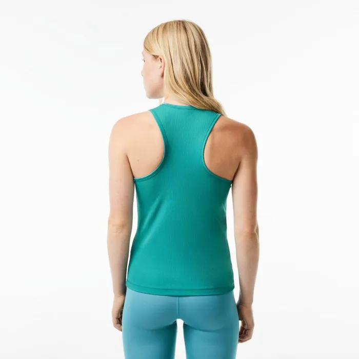 TShirts and Tops Women Lacoste Womens Sport Slim Fit Ribbed Tank Blue Si0
