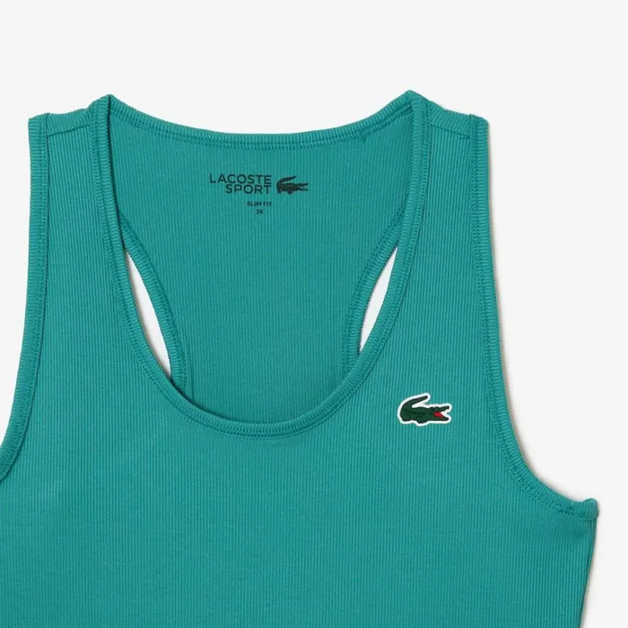 TShirts and Tops Women Lacoste Womens Sport Slim Fit Ribbed Tank Blue Si0