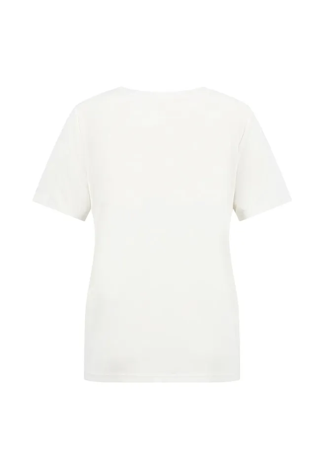 Tshirts Women FYNCHHATTON Basic Tshirt With A Round Neckline Milkblack
