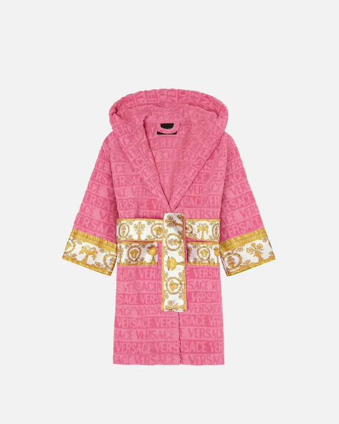 Underwear and Beachwear Kids Versace I Baroque Bathrobe Pink