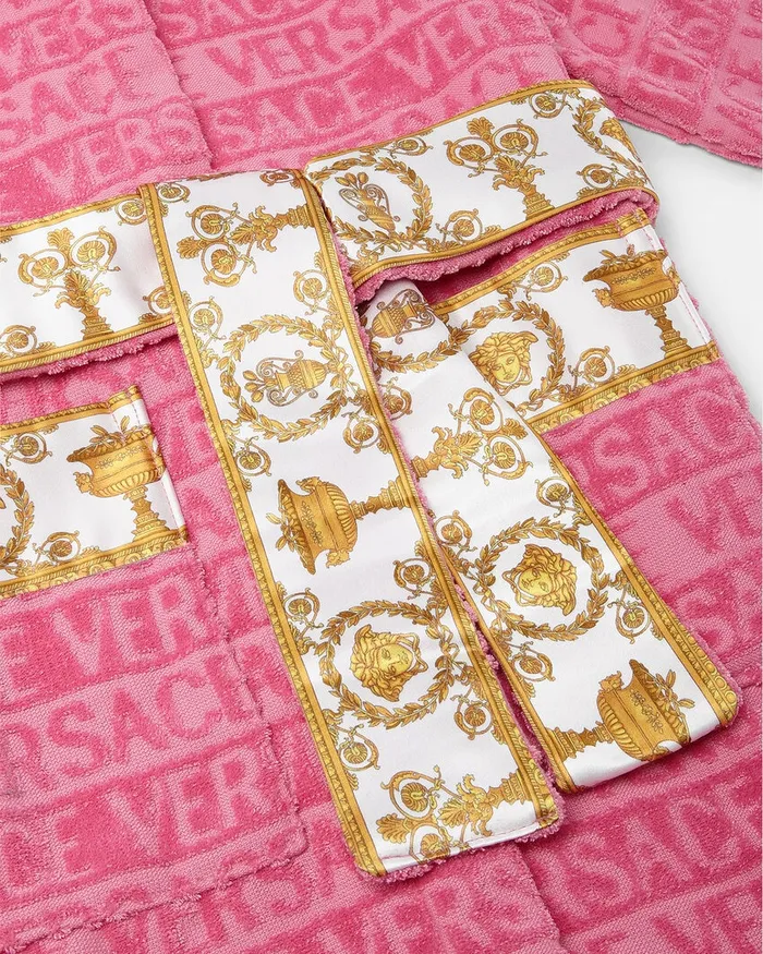 Underwear and Beachwear Kids Versace I Baroque Bathrobe Pink