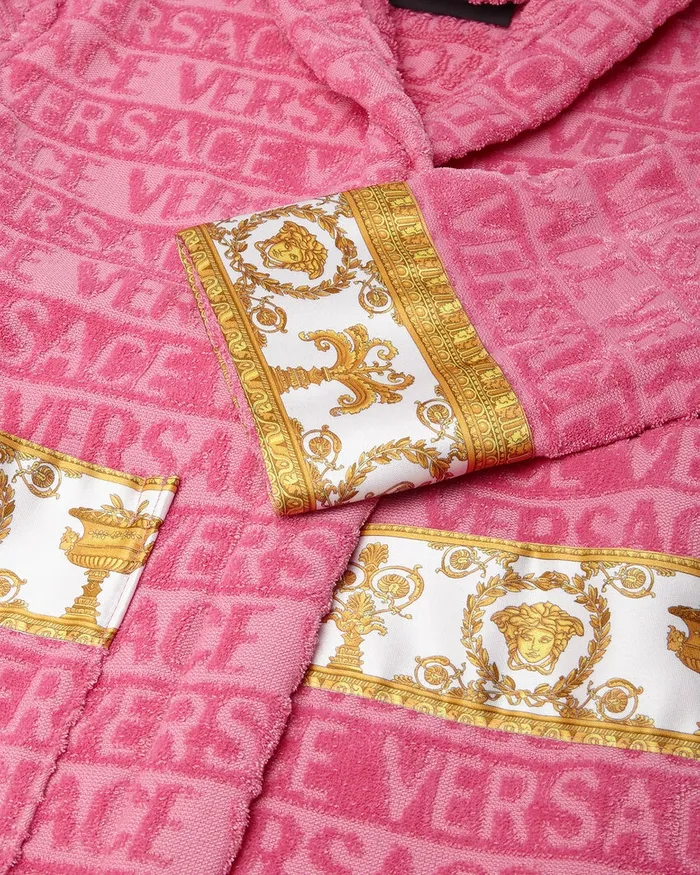 Underwear and Beachwear Kids Versace I Baroque Bathrobe Pink