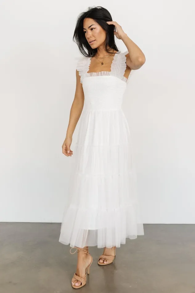 Women Bump Friendly Baltic Born Emma Smocked Tulle Dress Off White Women Bump Friendly Baltic Born Emma Smocked Tulle Dress Off White