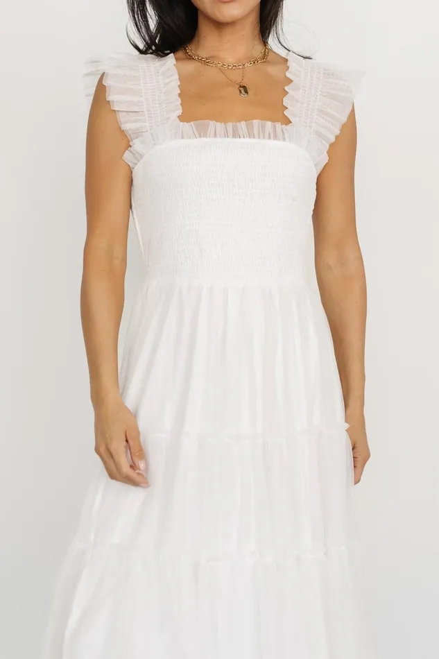 Women Bump Friendly Baltic Born Emma Smocked Tulle Dress Off White Women Bump Friendly Baltic Born Emma Smocked Tulle Dress Off White