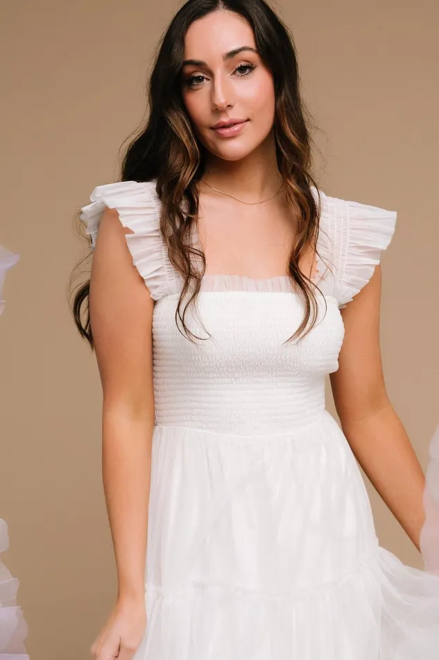 Women Bump Friendly Baltic Born Emma Smocked Tulle Dress Off White Women Bump Friendly Baltic Born Emma Smocked Tulle Dress Off White