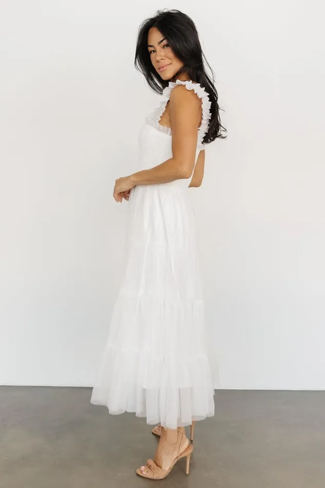 Women Bump Friendly Baltic Born Emma Smocked Tulle Dress Off White Women Bump Friendly Baltic Born Emma Smocked Tulle Dress Off White