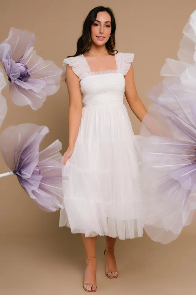 Women Bump Friendly Baltic Born Emma Smocked Tulle Dress Off White Women Bump Friendly Baltic Born Emma Smocked Tulle Dress Off White