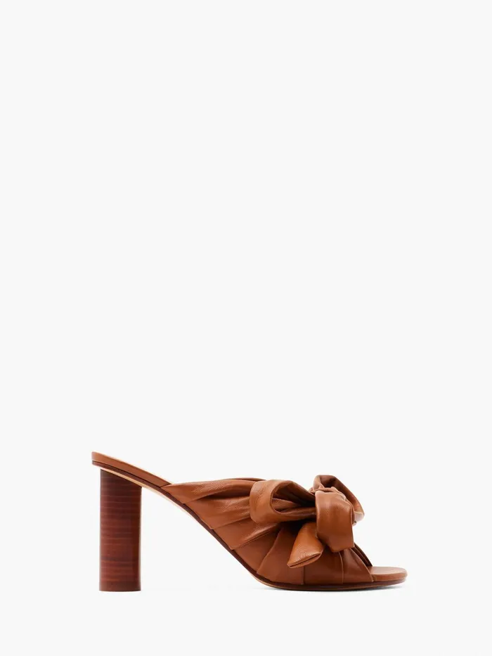 Women Heels JW Anderson BOW HEELED MULES Tan