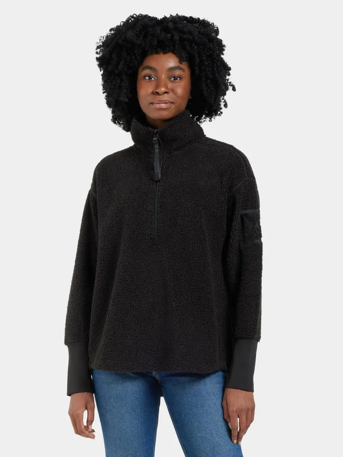 Women Monia Half Zip Black Didriksons Spring Jackets