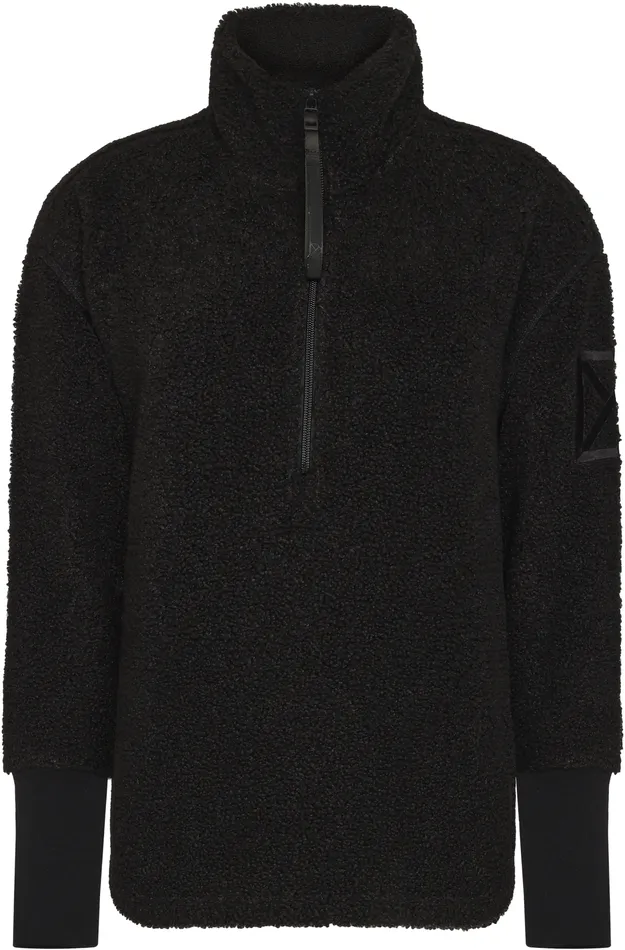 Women Monia Half Zip Black Didriksons Spring Jackets