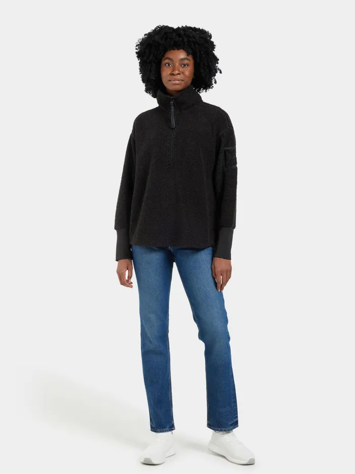 Women Monia Half Zip Black Didriksons Spring Jackets