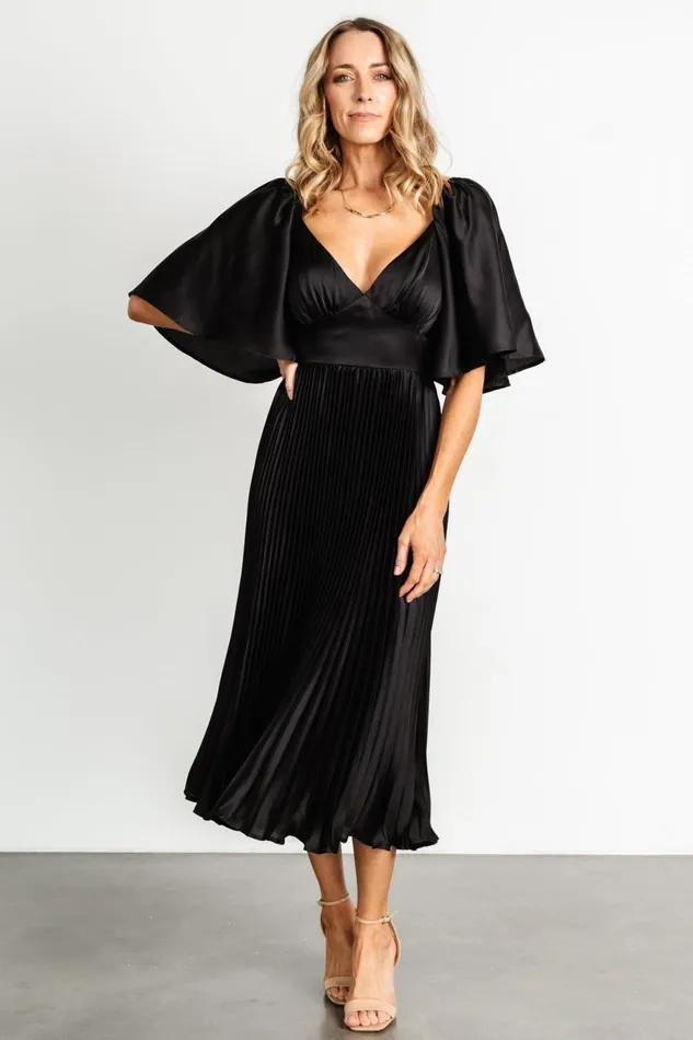 Women Mother Of The Bride Baltic Born Aubree Pleated Dress Black