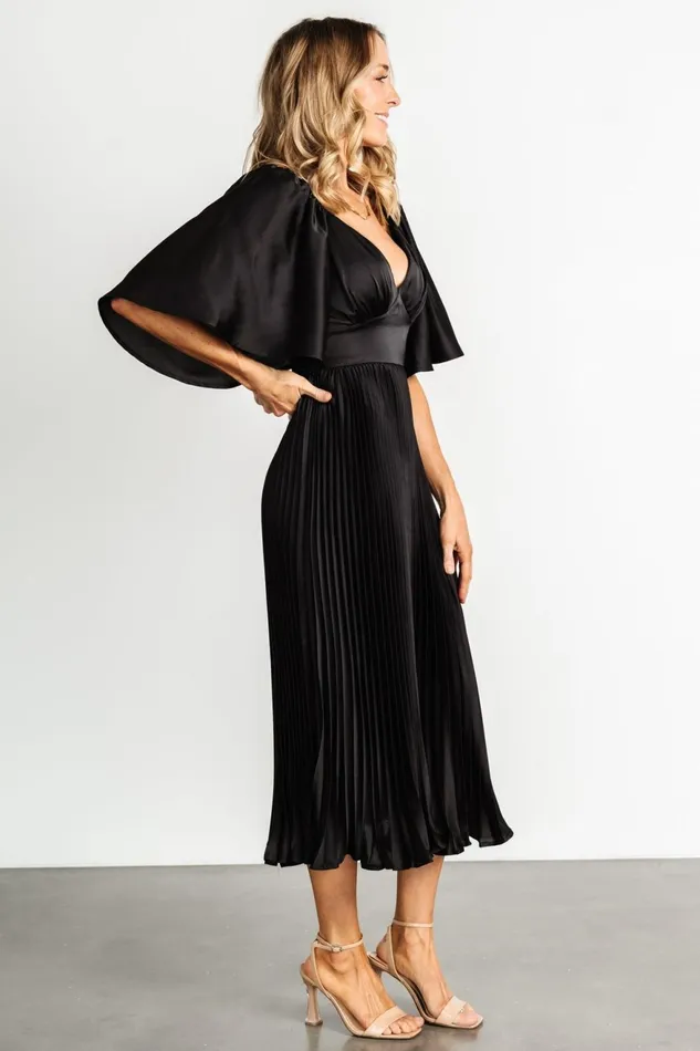 Women Mother Of The Bride Baltic Born Aubree Pleated Dress Black