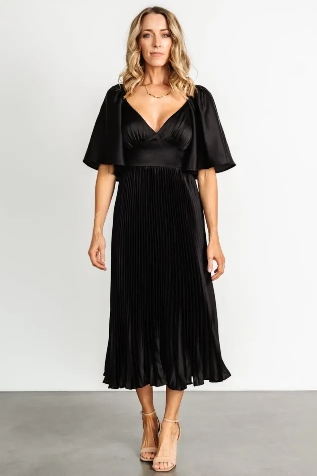 Women Mother Of The Bride Baltic Born Aubree Pleated Dress Black