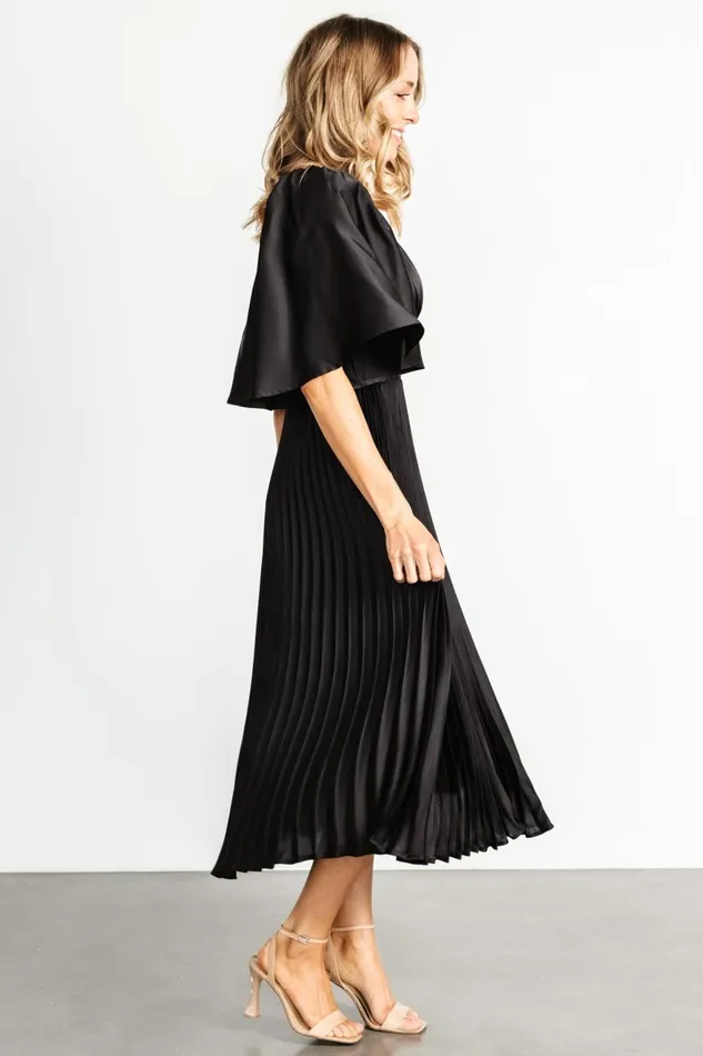 Women Mother Of The Bride Baltic Born Aubree Pleated Dress Black