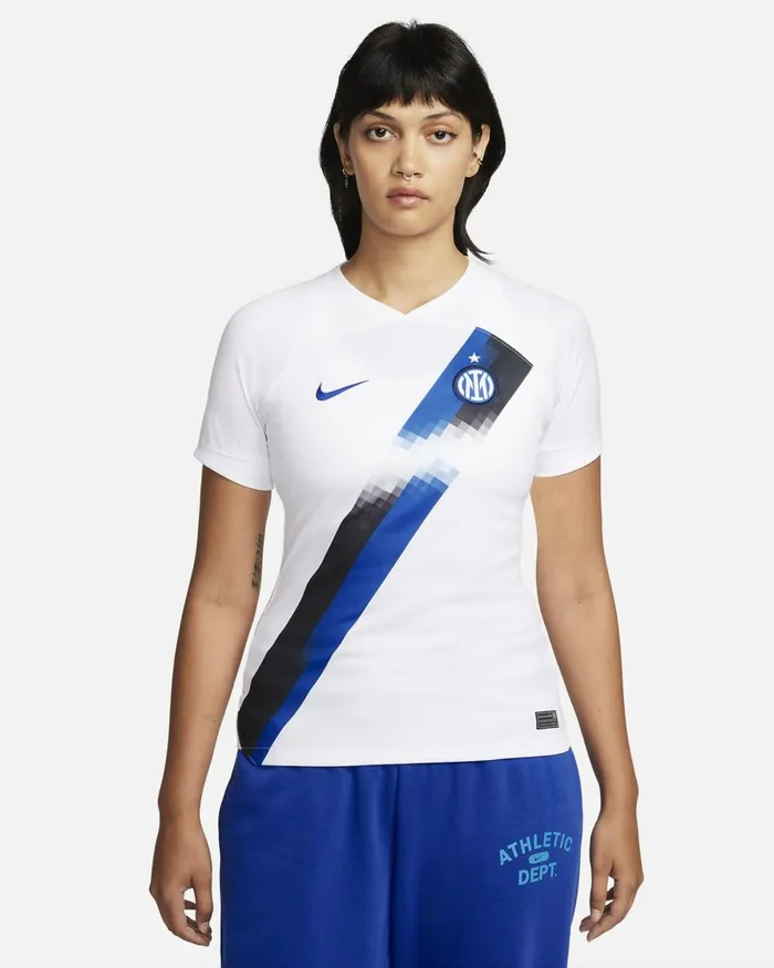 Women Nike All Clothing Inter Milan 202324 Stadium Away Whitelyon Blue