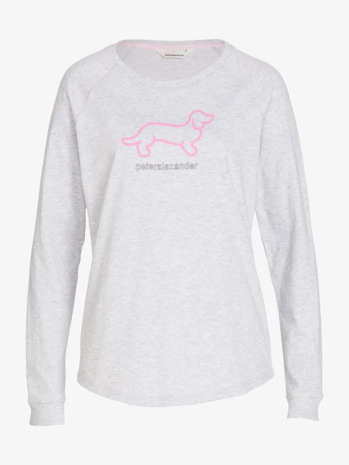 Women PA Classic Long Sleeve Penny Tee Mid Pink Peter Alexander Classic Tops