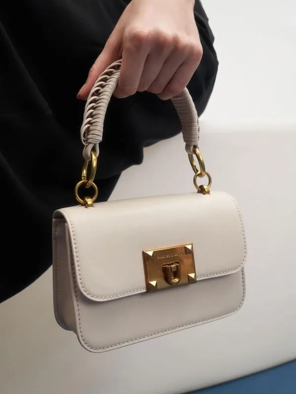 Women Raleigh Top Handle Bag 8211 Ivory CHARLES and KEITH Top Handle Bags