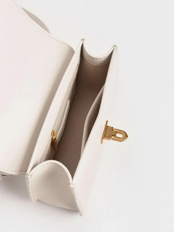 Women Raleigh Top Handle Bag 8211 Ivory CHARLES and KEITH Top Handle Bags