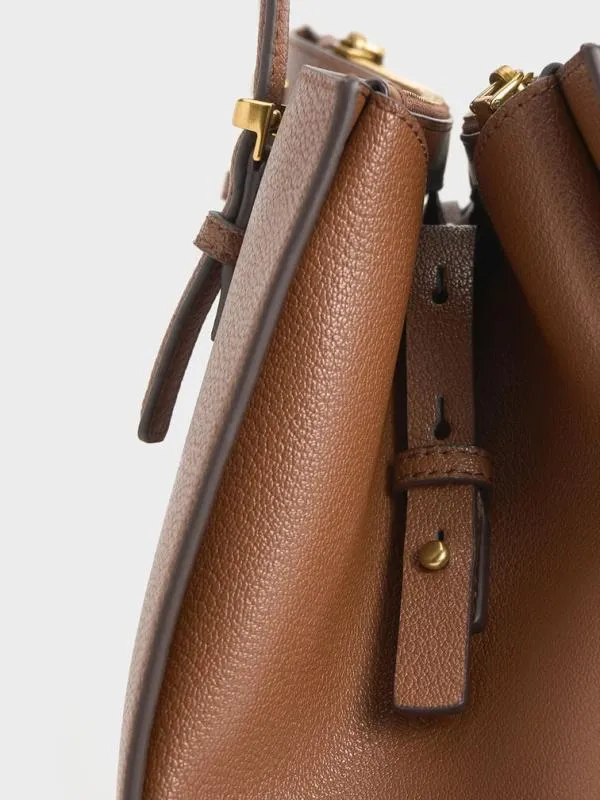 Women Sansa Tote Bag 8211 Chocolate CHARLES and KEITH Slouchy Bags
