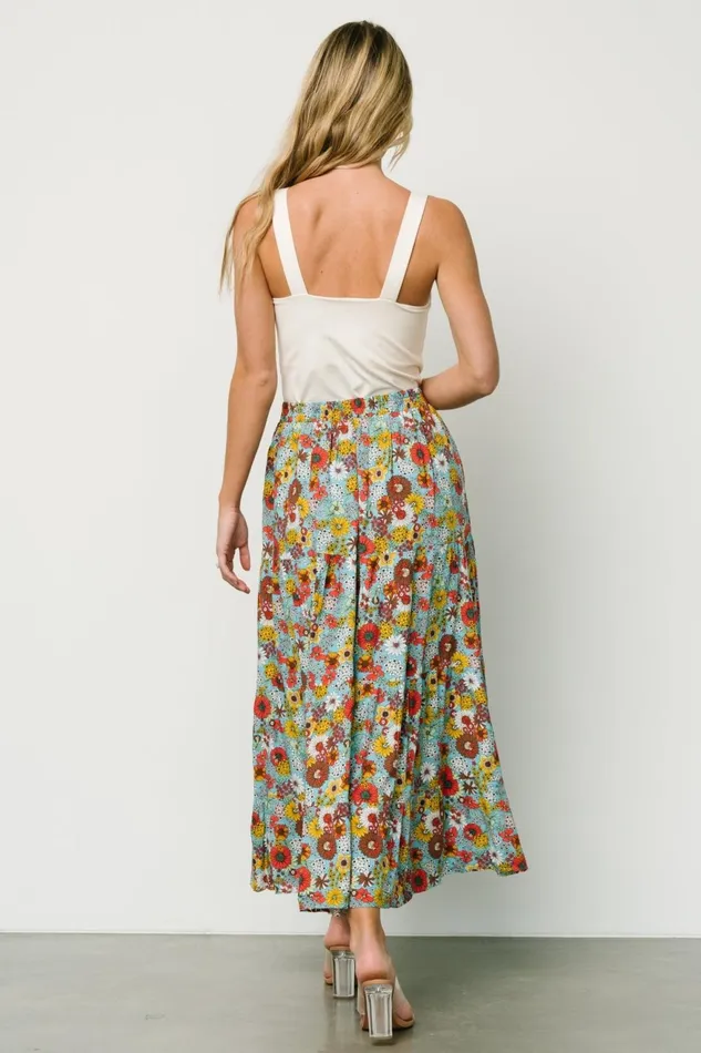 Women Skirts Baltic Born Reilly Maxi Skirt Teal Flower Print Women Skirts Baltic Born Reilly Maxi Skirt Teal Flower Print