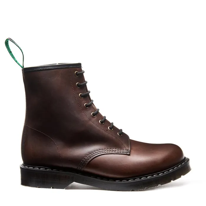Women Solovair Derby Boots Gaucho Crazy Horse 8 Eye Derby Boot