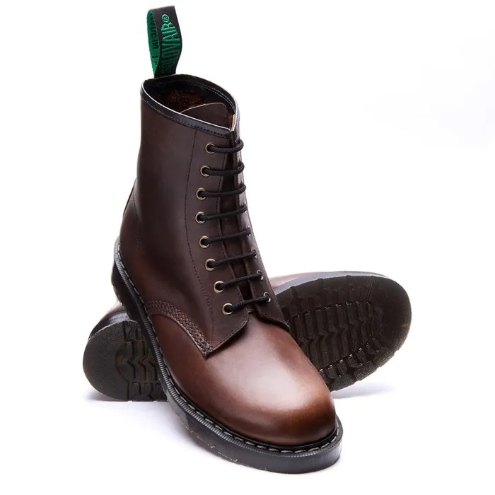 Women Solovair Derby Boots Gaucho Crazy Horse 8 Eye Derby Boot