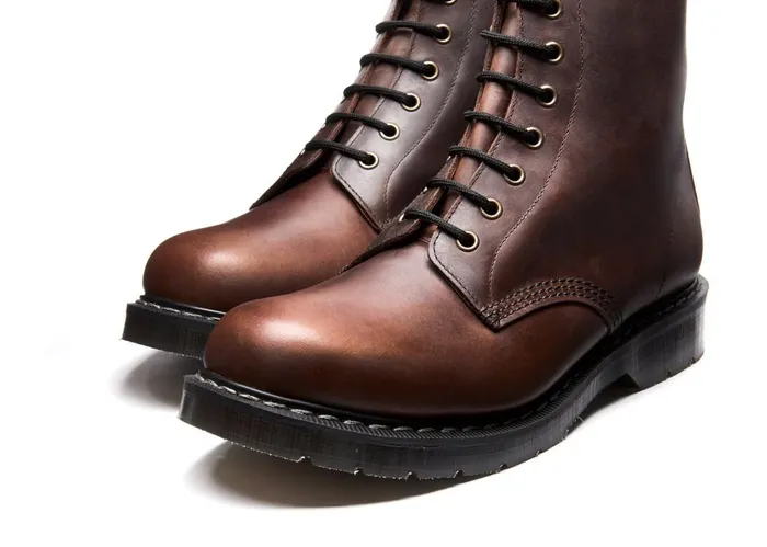 Women Solovair Derby Boots Gaucho Crazy Horse 8 Eye Derby Boot