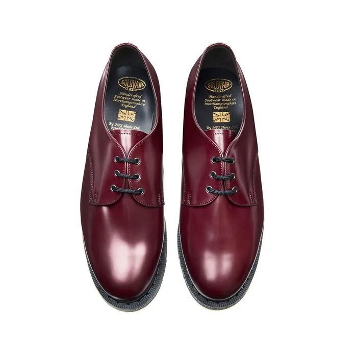 Women Solovair Gibson Shoes Merlot Vegan HiShine Gibson Shoe