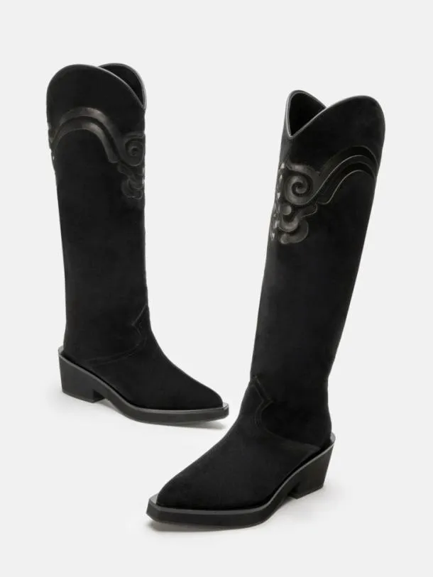 Women TERENS Suede Black Clergerie Boots and High Boots