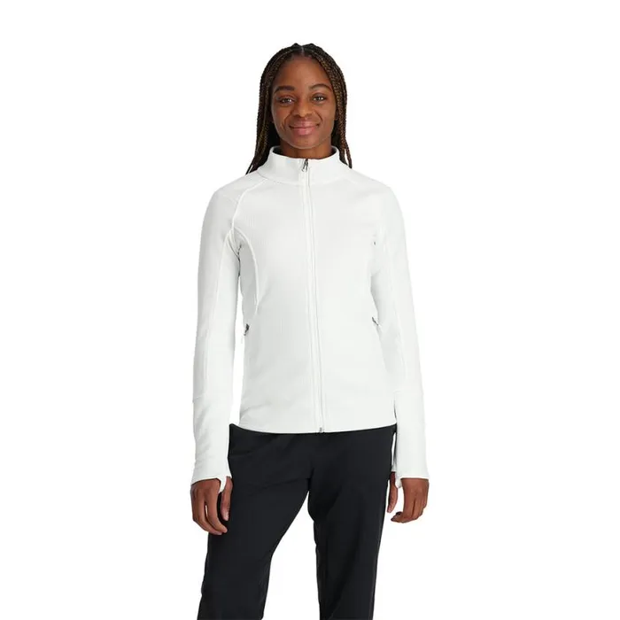 Womens Bandita Full Zip White Spyder Sweaters