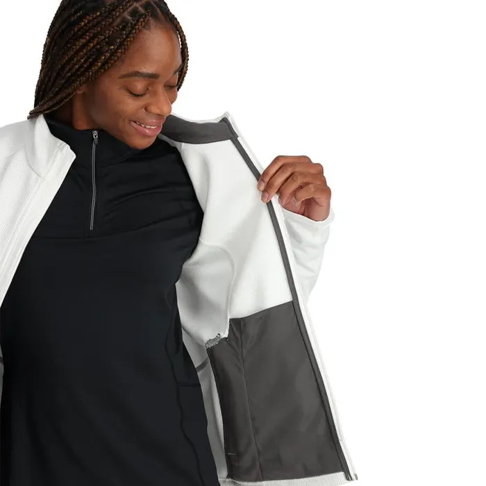 Womens Bandita Full Zip White Spyder Sweaters