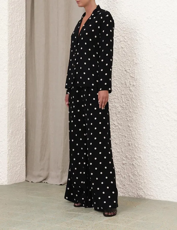 Zimmermann Clothing Lapel Shirt Black W Cream Dot 8211 Women