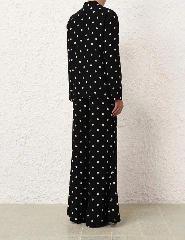Zimmermann Clothing Lapel Shirt Black W Cream Dot 8211 Women