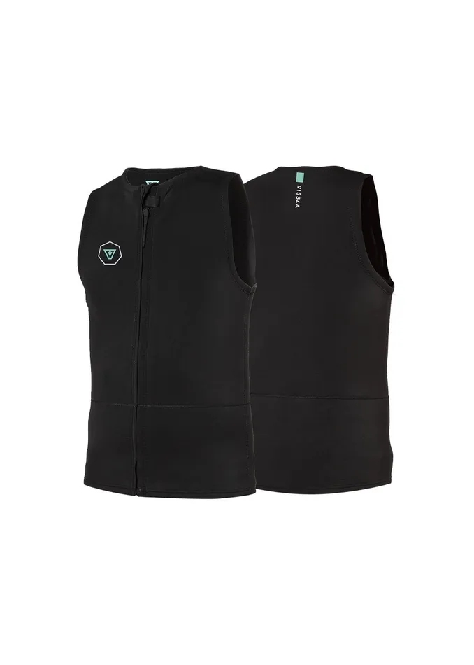 7 Seas 2MM Front Zip Vest Wetsuit Black Wetsuit Tops and Lycra Vissla Men