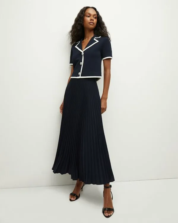 Addi Pleated Skirt Navy Women Veronica Beard Skirts and Shorts