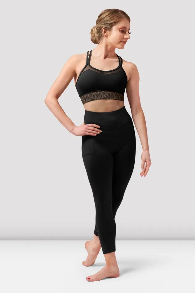 Adult Bloch Ladies Demi Scoop Neck Crop Top Black Tops