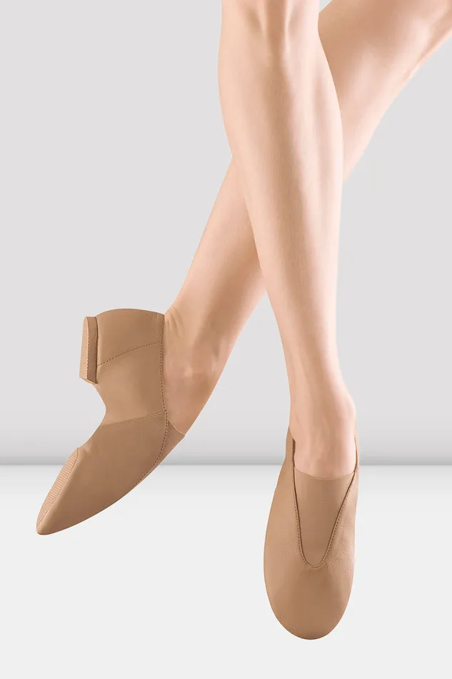 Adult Bloch Ladies Super Jazz Slip On Jazz Shoes Tan Leather Jazz