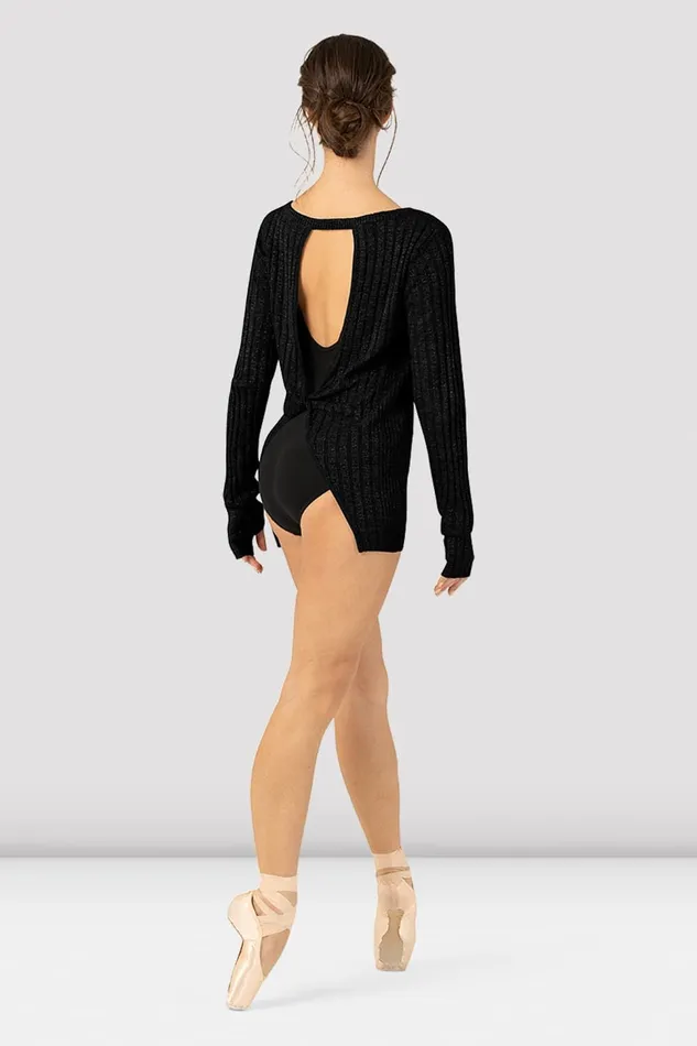 Adult Ladies Amore Twist Back Sweater Black Tops Bloch Adult Ladies Amore Twist Back Sweater Black Tops Bloch