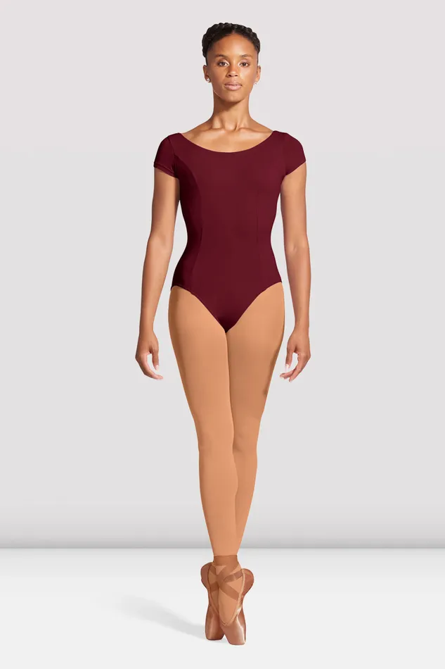Adult Leotards Bloch Ladies Mirella Cap Sleeve Princess Seam Leotard Burgundy