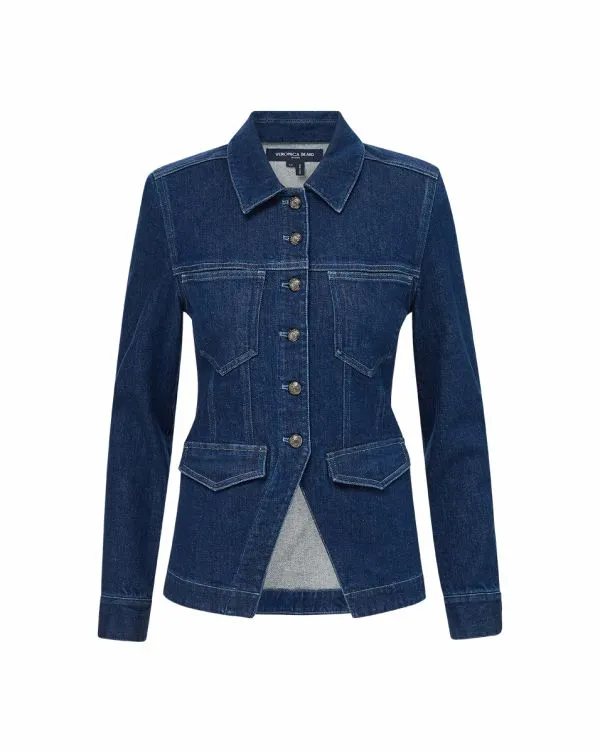 Alfie Denim Jacket Indigo Rinse Women Veronica Beard Jackets and Outerwear Alfie Denim Jacket Indigo Rinse Women Veronica Beard Jackets and Outerwear