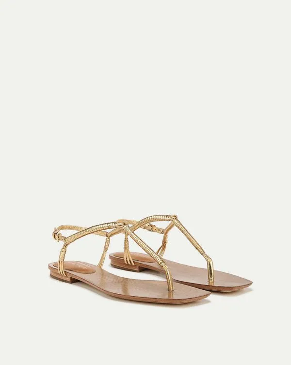 Amelia TStrap Metallic Sandal Gold Women Veronica Beard Shoes Amelia TStrap Metallic Sandal Gold Women Veronica Beard Shoes