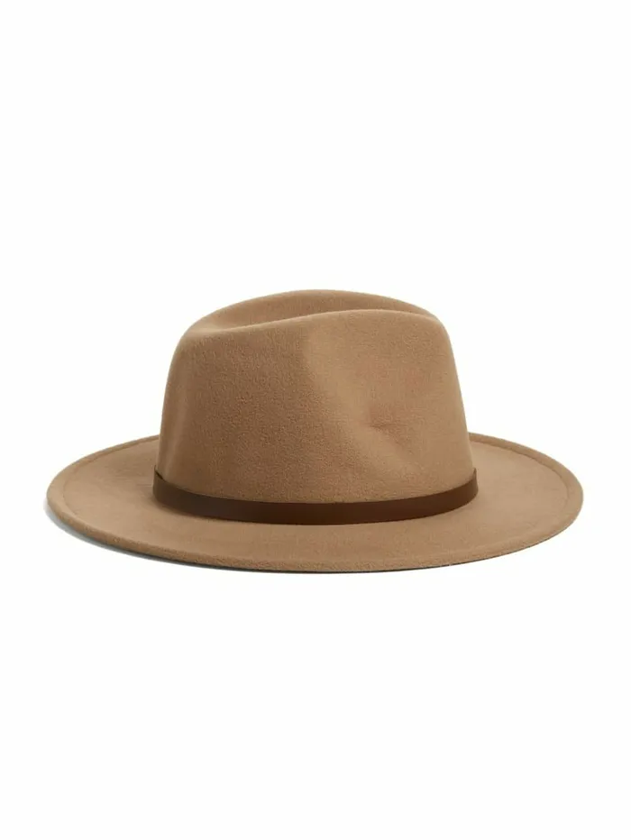 Amera Fedora Hat Beige Overflow Women Hats and Scarves GUESS