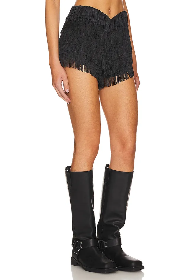 Andi Fringe Skort Black Women Lovers and Friends Shorts
