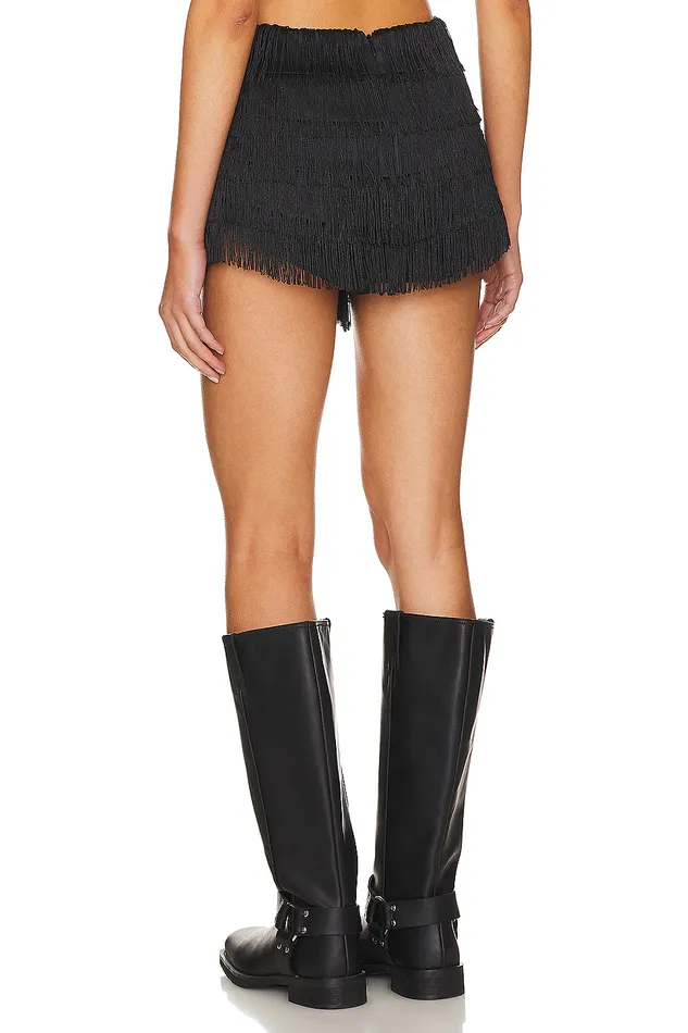 Andi Fringe Skort Black Women Lovers and Friends Shorts