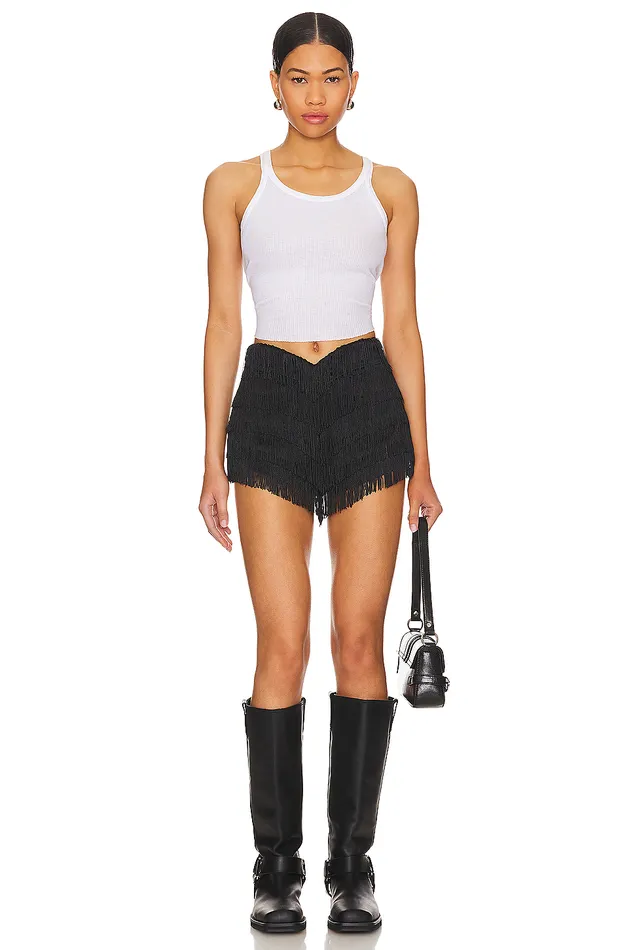 Andi Fringe Skort Black Women Lovers and Friends Shorts